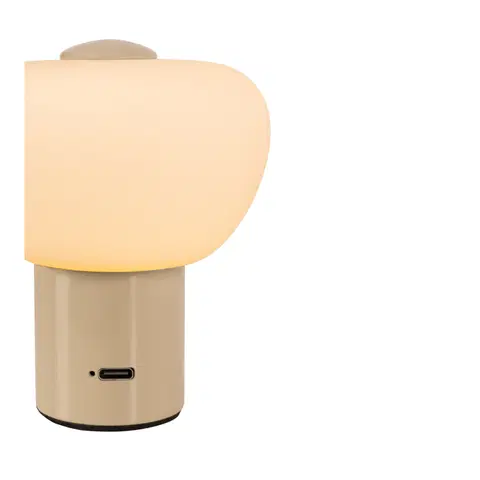 Gustav LED oppladbar bordlampe 9,5cm beige , bilde 5 av 8