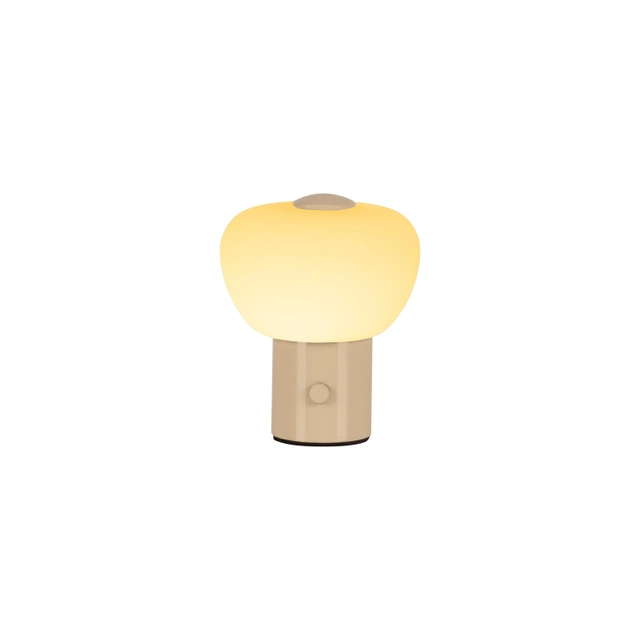 Gustav LED oppladbar bordlampe 9,5cm beige  4
