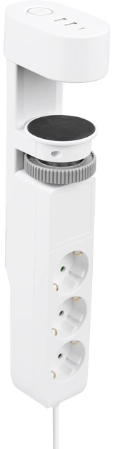 Skjøteledning hengende 3-veis & USB porter hvit