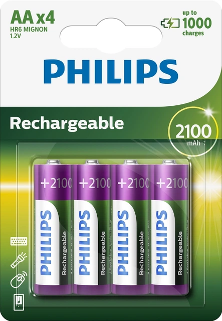 Batteri oppladbare AA 4pk.