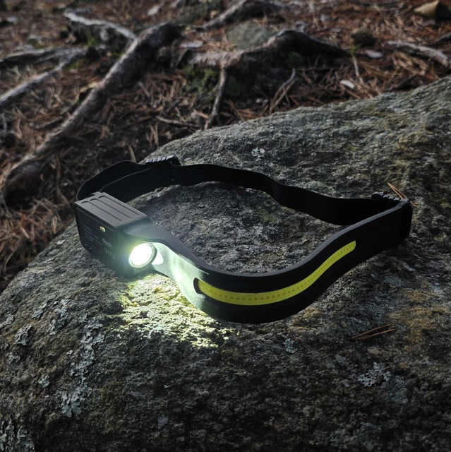 Hodelykt LED oppladbar 300lm sort