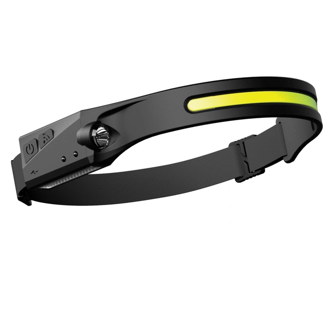 Hodelykt LED oppladbar 300lm sort