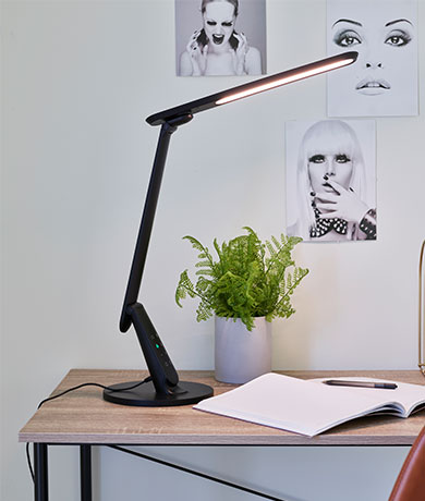 Harris LED skrivebordslampe 53,3cm sort