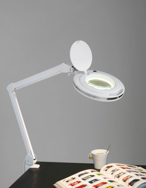 Magni LED bordlampe lupelampe 76cm hvit