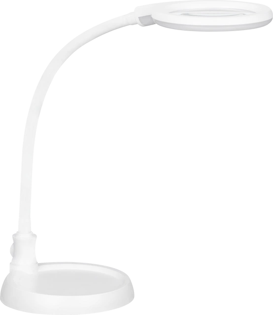 Lupelampe LED bordlampe klypefeste 56cm hvit