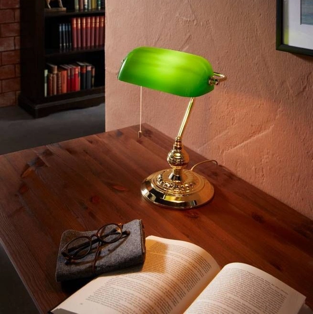 Banker skrivebordslampe 39cm grønn