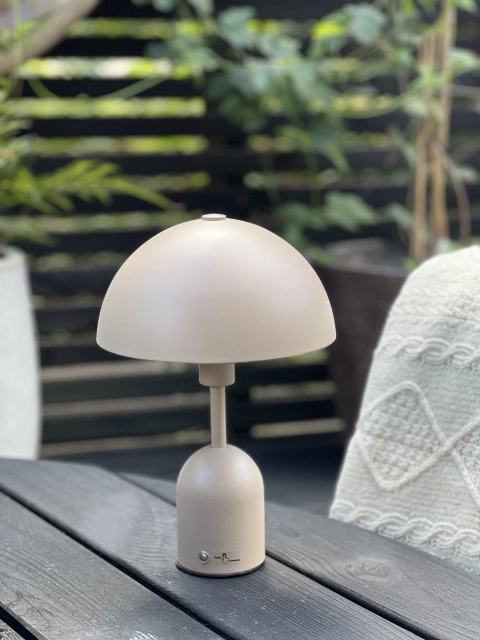 Mycena LED oppladbar bordlampe 30cm beige
