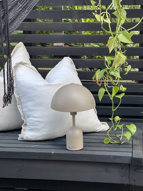 Mycena LED oppladbar bordlampe 30cm beige