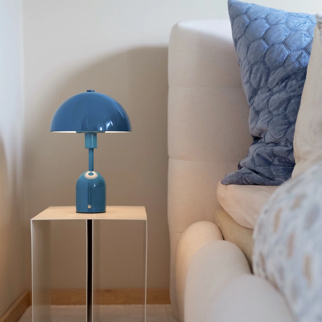 Mycena LED oppladbar bordlampe 30cm blå
