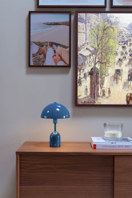 Mycena LED oppladbar bordlampe 30cm blå