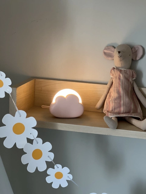 Sky nattlys LED oppladbar 7,9cm rosa