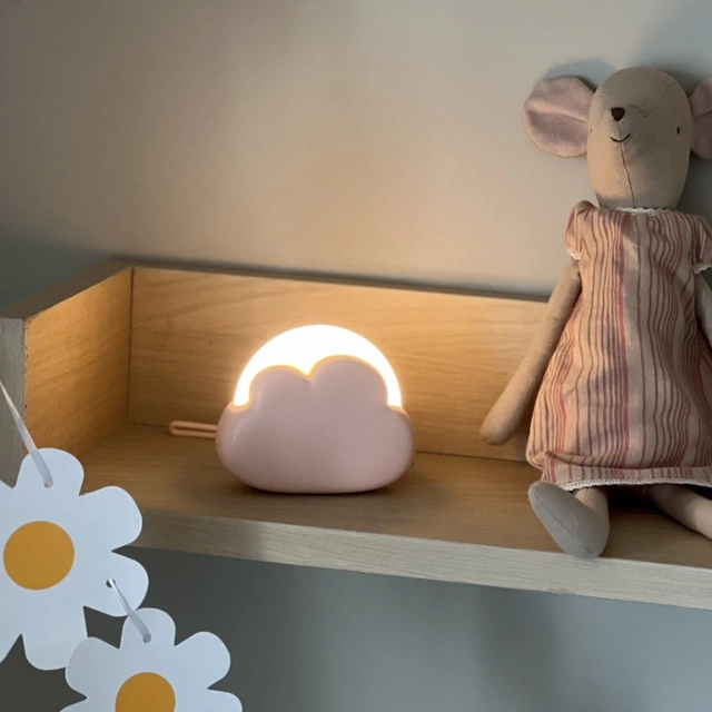 Sky nattlys LED oppladbar 7,9cm rosa