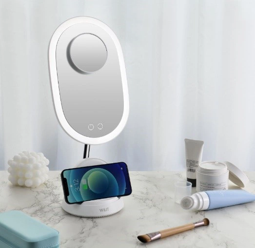 Sminkespeil LED med stativ 41,5cm hvit