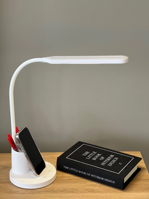 Elias LED oppladbar bordlampe 41cm hvit