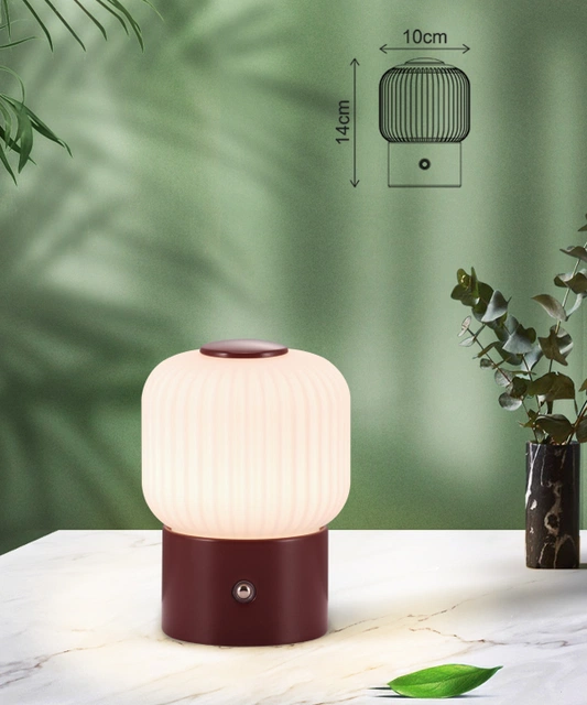 Haven Frost LED oppladbar bordlampe 14cm rød