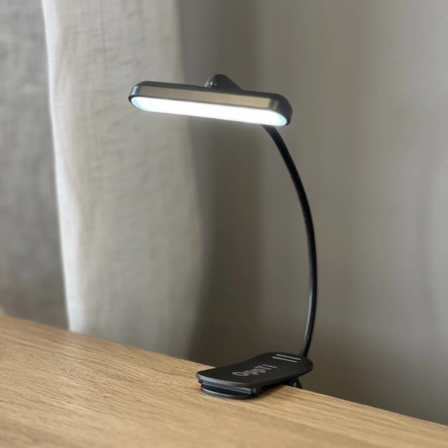Clip Flip-light LED oppladbar boklys 7cm grå