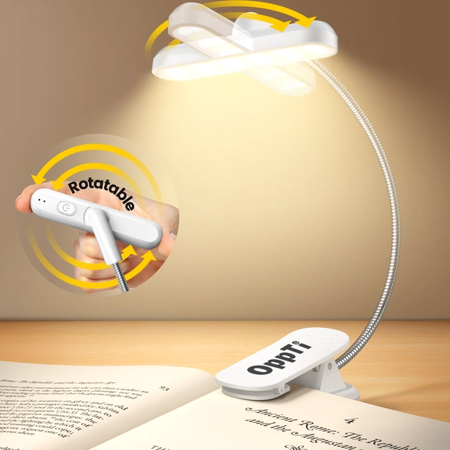 Clip Flip-light LED oppladbar boklys 7cm hvit