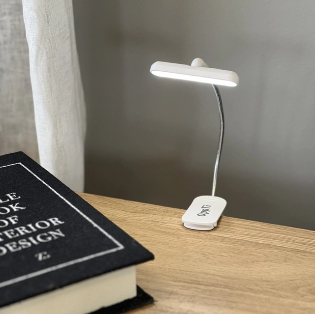 Clip Flip-light LED oppladbar boklys 7cm hvit