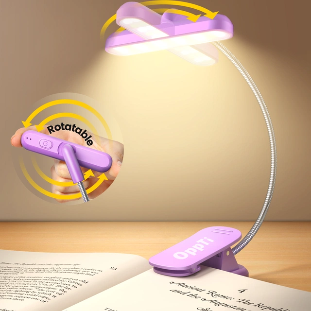Clip Flip-light LED oppladbar boklys 7cm lilla