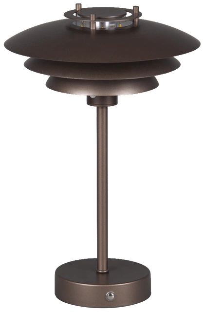 Joakim LED oppladbar bordlampe 30cm brun