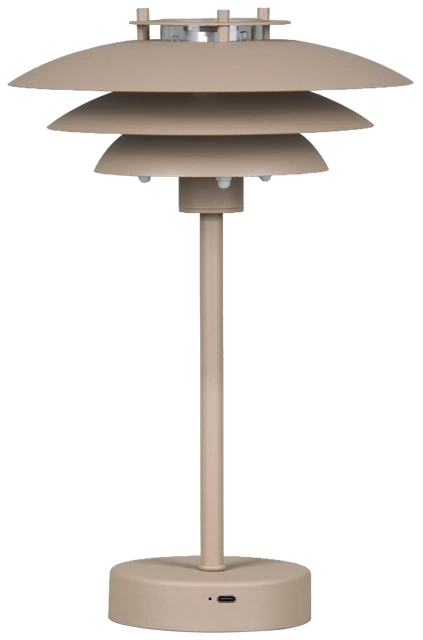 Joakim LED oppladbar bordlampe 30cm beige