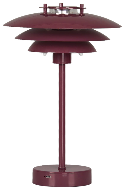 Joakim LED oppladbar bordlampe 30cm lilla