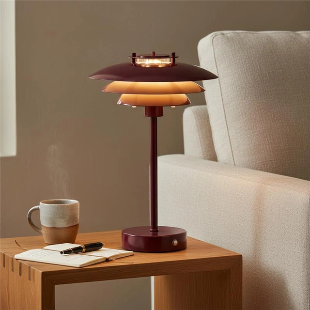 Joakim LED oppladbar bordlampe 30cm lilla
