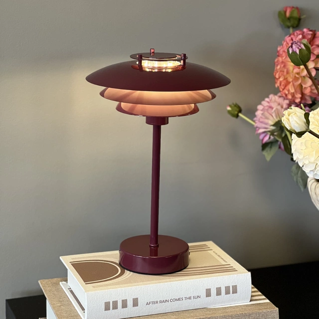 Joakim LED oppladbar bordlampe 30cm lilla
