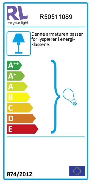 Taba bordlampe 33cm krom