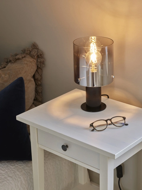 Roxy bordlampe 24cm smoke