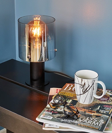 Roxy bordlampe 24cm smoke