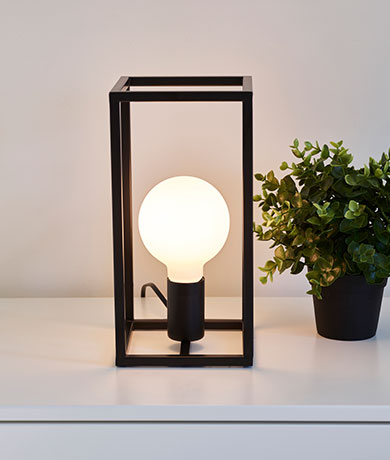 Dino bordlampe 28cm sort