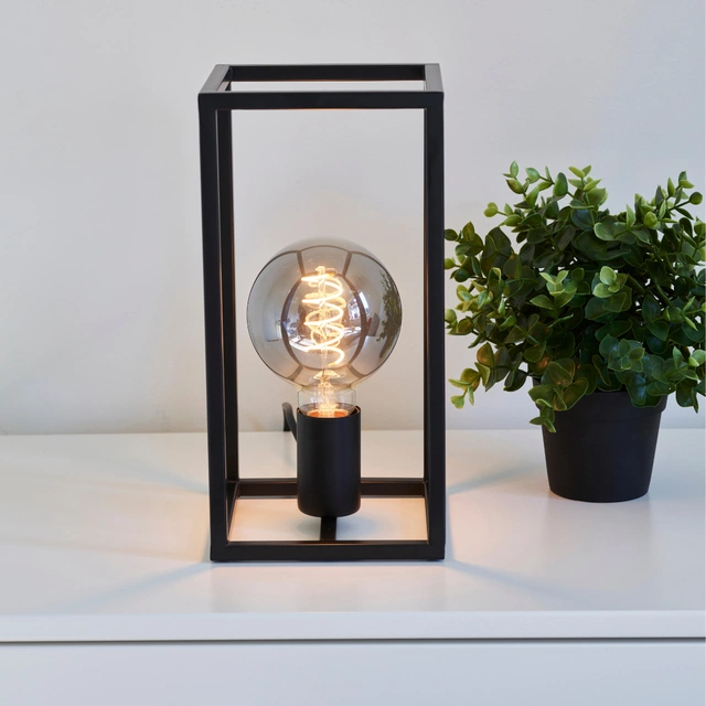 Dino bordlampe 28cm sort