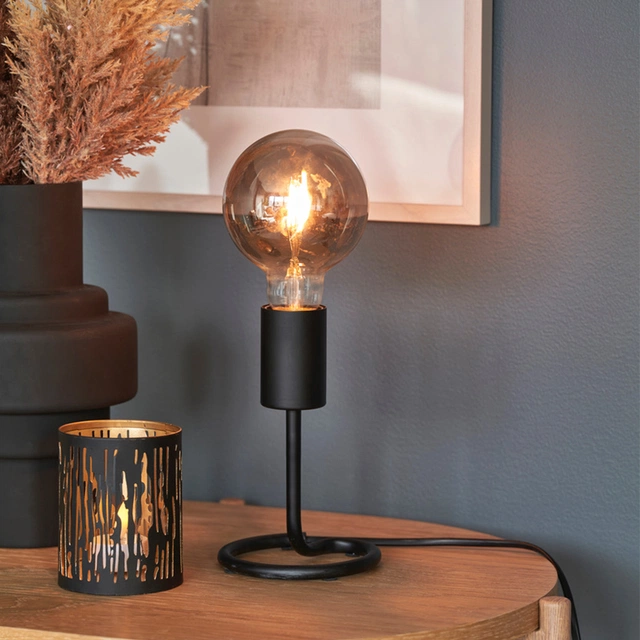 Spiral bordlampe 17cm sort