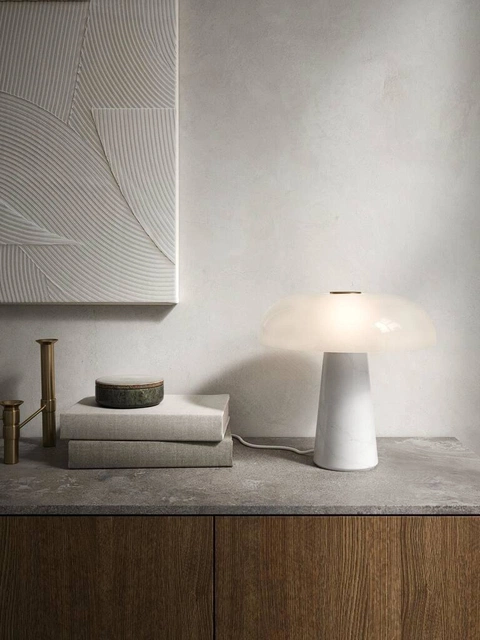 Glossy bordlampe 32cm hvit
