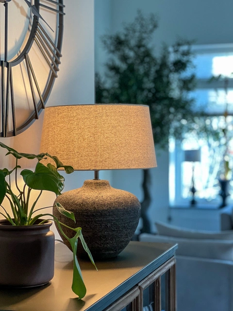 Lou bordlampe 46cm brun