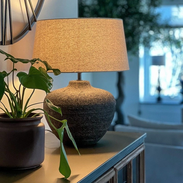 Lou bordlampe 46cm brun