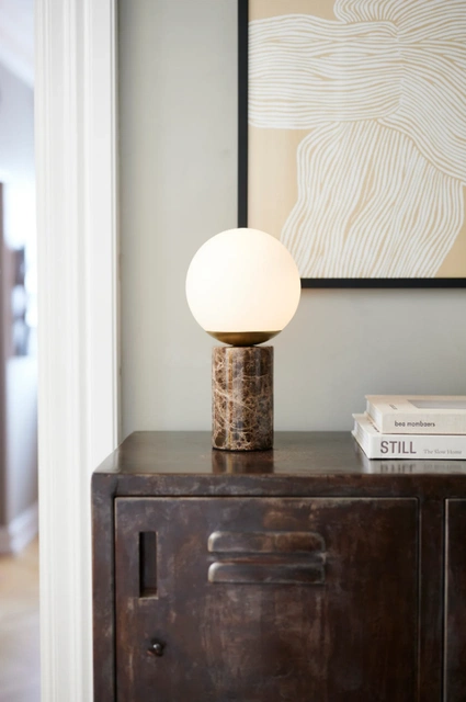 Lilly bordlampe 28cm brun