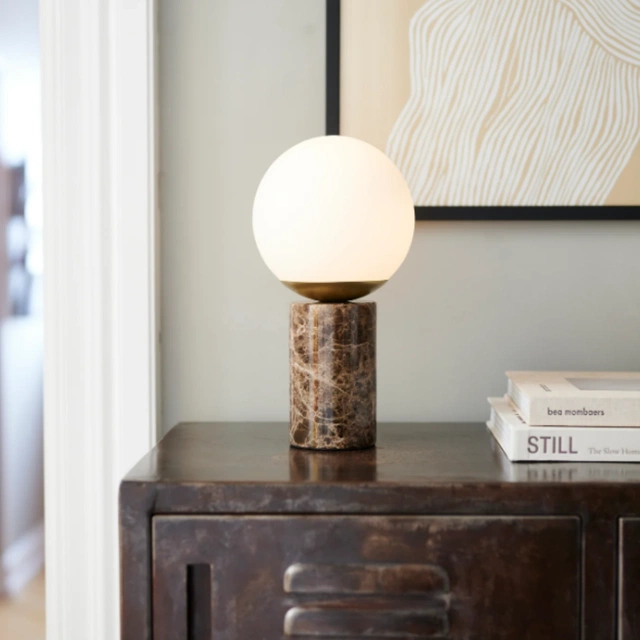 Lilly bordlampe 28cm brun