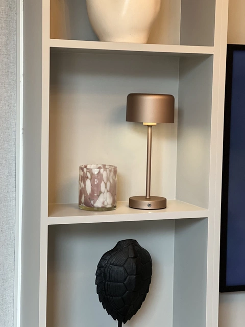 Jeff LED oppladbar bordlampe 30cm brun