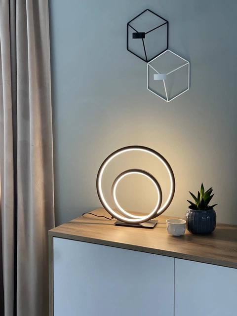 Circle Twin LED bordlampe 32cm sort