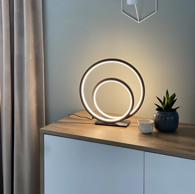 Circle Twin LED bordlampe 32cm sort