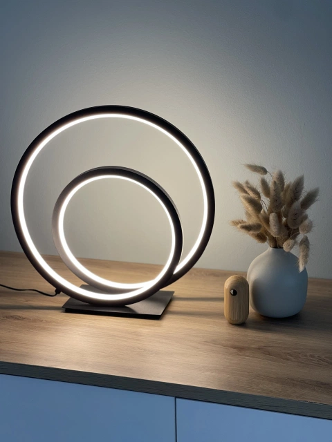 Circle Twin LED bordlampe 32cm sort