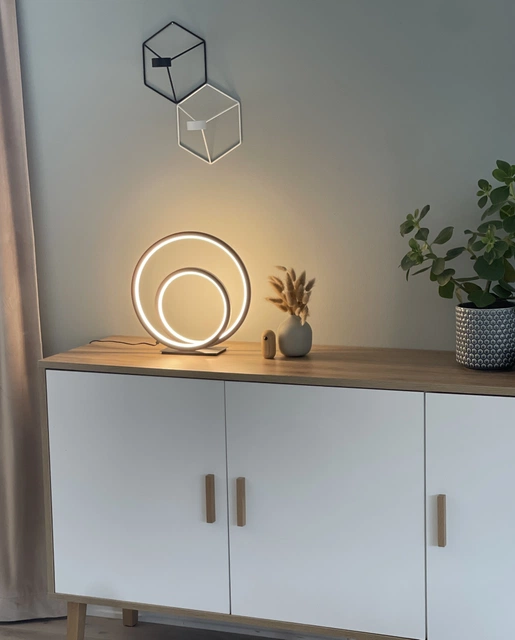 Circle Twin LED bordlampe 32cm sort