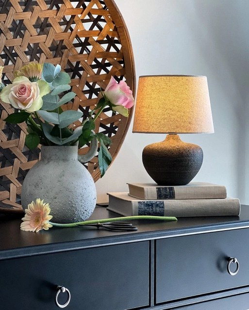 Lou bordlampe 25cm brun