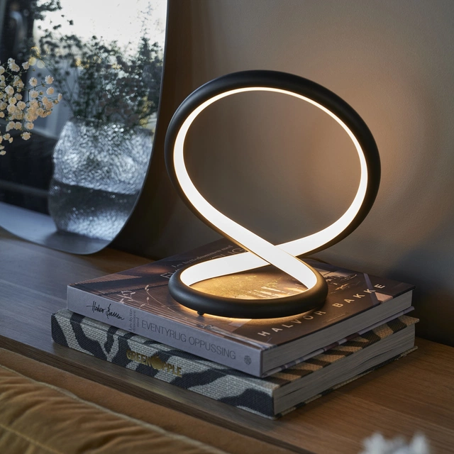 Infinity LED bordlampe 26,5cm sort