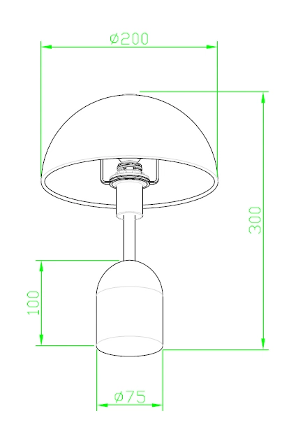Mycena bordlampe 30cm sort