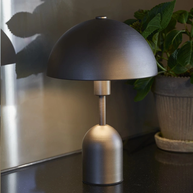Mycena LED oppladbar bordlampe 30cm brun