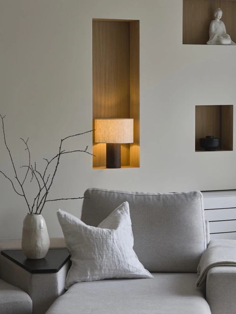 Challenge bordlampe 32cm brun