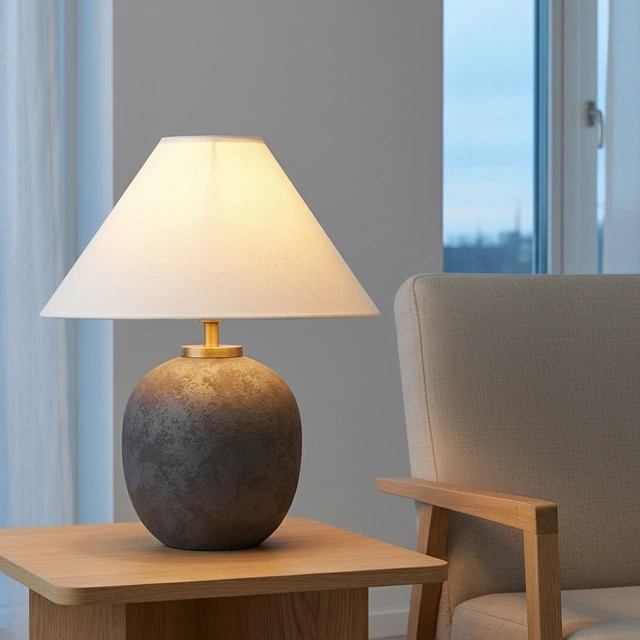 Amfora bordlampe 48cm sort